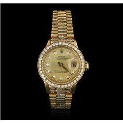 Rolex 18KT Yellow Gold 3.30ctw Diamond DateJust Ladies Watch