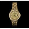 Image 1 : Rolex 18KT Yellow Gold 3.30ctw Diamond DateJust Ladies Watch