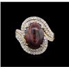 Image 1 : PLATED SILVER 11.87ct Ruby and White Sapphire Ring