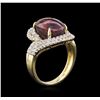 Image 3 : PLATED SILVER 11.87ct Ruby and White Sapphire Ring