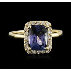 14KT Yellow Gold 2.11ct Tanzanite and Diamond Ring