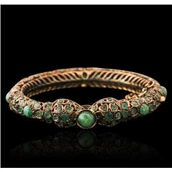 10KT Yellow Gold 17.79ctw Emerald Bangle Bracelet