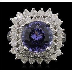 14KT White Gold 3.11ct Tanzanite and Diamond Ring