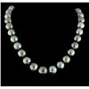Image 1 : Tahitian Cultured Pearl Necklace with 14KT White Gold Diamond Clasp