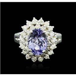 14KT White Gold 2.82ct Tanzanite and Diamond Ring