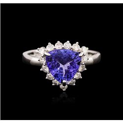 14KT White Gold 2.36ct Tanzanite and Diamond Ring