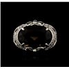 Image 1 : 14KT White Gold 10.41ct Smokey Topaz and Diamond Ring