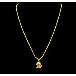 24KT Yellow Gold Dog Pendant With Chain