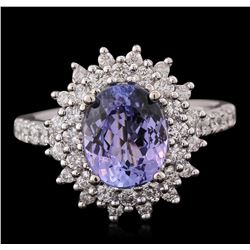 14KT White Gold 2.81ct Tanzanite and Diamond Ring