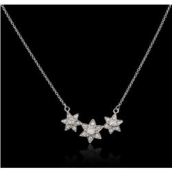 14KT White Gold 0.60ctw Diamond Pendant With Chain