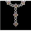 Image 1 : 14KT White Gold 7.74ctw Multicolor Sapphire and Diamond Necklace