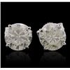 Image 1 : 14KT White Gold 2.87ctw Diamond Stud Earrings