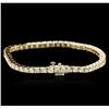 Image 2 : 14KT Yellow Gold 6.06ctw Diamond Tennis Bracelet