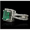 Image 2 : 18KT White Gold 2.29ct Emerald and Diamond Ring