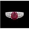 Image 1 : 2.21ct Ruby and Diamond Ring - 18KT White Gold