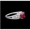 Image 2 : 2.21ct Ruby and Diamond Ring - 18KT White Gold