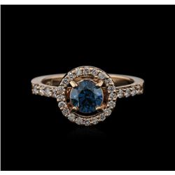 1.12ctw Blue Diamond Ring - 14KT Rose Gold