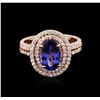 Image 1 : 14KT Rose Gold 1.99ct Tanzanite and Diamond Ring