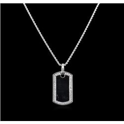 1.31ctw Diamond Tag Pendant With Chain - 14KT White Gold