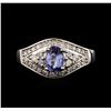 Image 1 : 14KT White Gold 0.69ct Tanzanite and Diamond Ring