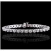 Image 1 : 14KT White Gold 5.49ctw Diamond Tennis Bracelet