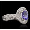 Image 2 : 14KT White Gold 1.03ct Tanzanite and Diamond Ring