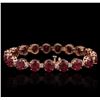 Image 2 : 14KT Rose Gold 28.72ctw Ruby and Diamond Bracelet