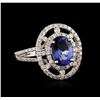 Image 2 : 14KT White Gold 1.76ct Tanzanite and Diamond Ring