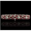 Image 2 : 14KT White Gold 27.36ctw Ruby and Diamond Bracelet