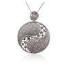 Image 2 : 14KT White Gold 3.88ctw Diamond Pendant With Chain