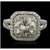 Image 1 : 14KT White Gold 3.99ctw Diamond Ring