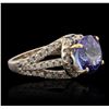 Image 2 : 14KT White Gold 5.48ct Tanzanite and Diamond Ring
