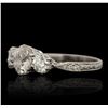 Image 2 : Platinum 1.21ct SI-1/H Diamond Ring
