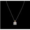 Image 1 : 0.32ct Diamond Pendant With Chain - 18KT Two-Tone Gold