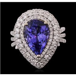 14KT White Gold 5.16ct Tanzanite and Diamond Ring