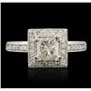 Image 1 : 14KT White Gold 1.17ctw Radiant Cut Diamond Ring