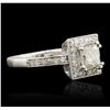 Image 2 : 14KT White Gold 1.17ctw Radiant Cut Diamond Ring