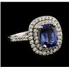 Image 2 : 14KT White Gold 2.57ct Tanzanite and Diamond Ring