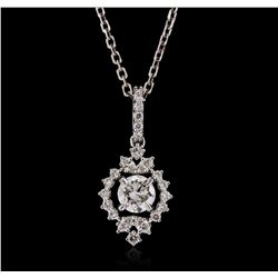 18KT White Gold 0.80ctw Diamond Pendant with Chain