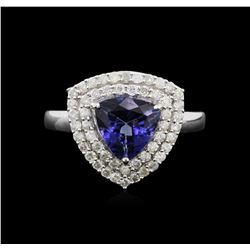 14KT White Gold 1.40ct Tanzanite and Diamond Ring