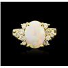Image 1 : 18KT Yellow Gold 1.10ct Opal and Diamond Ring