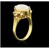Image 3 : 18KT Yellow Gold 1.10ct Opal and Diamond Ring