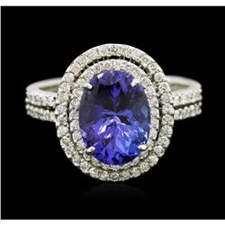 14KT White Gold 3.57ct Tanzanite and Diamond Ring