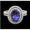 Image 1 : 14KT White Gold 3.57ct Tanzanite and Diamond Ring