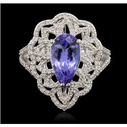 14KT White Gold 2.03ct Tanzanite and Diamond Ring