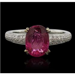 14KT White Gold 2.27ct Tourmaline and Diamond Ring