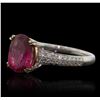 Image 2 : 14KT White Gold 2.27ct Tourmaline and Diamond Ring