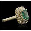 Image 2 : 14KT Yellow Gold 1.96ct Emerald and Diamond Ring