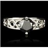 Image 1 : 14KT White Gold 1.46ct Black and White Diamond Ring