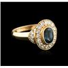 Image 2 : 14KT Yellow Gold 1.00ct Sapphire and Diamond Ring